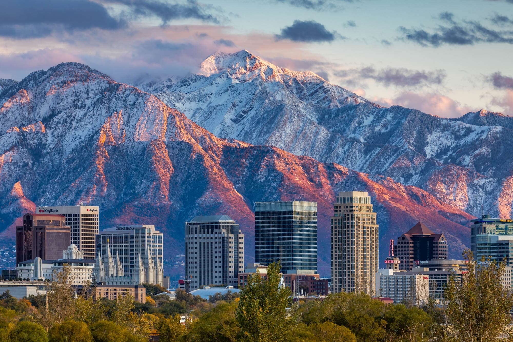 Salt Lake City and Wasatch Mountains